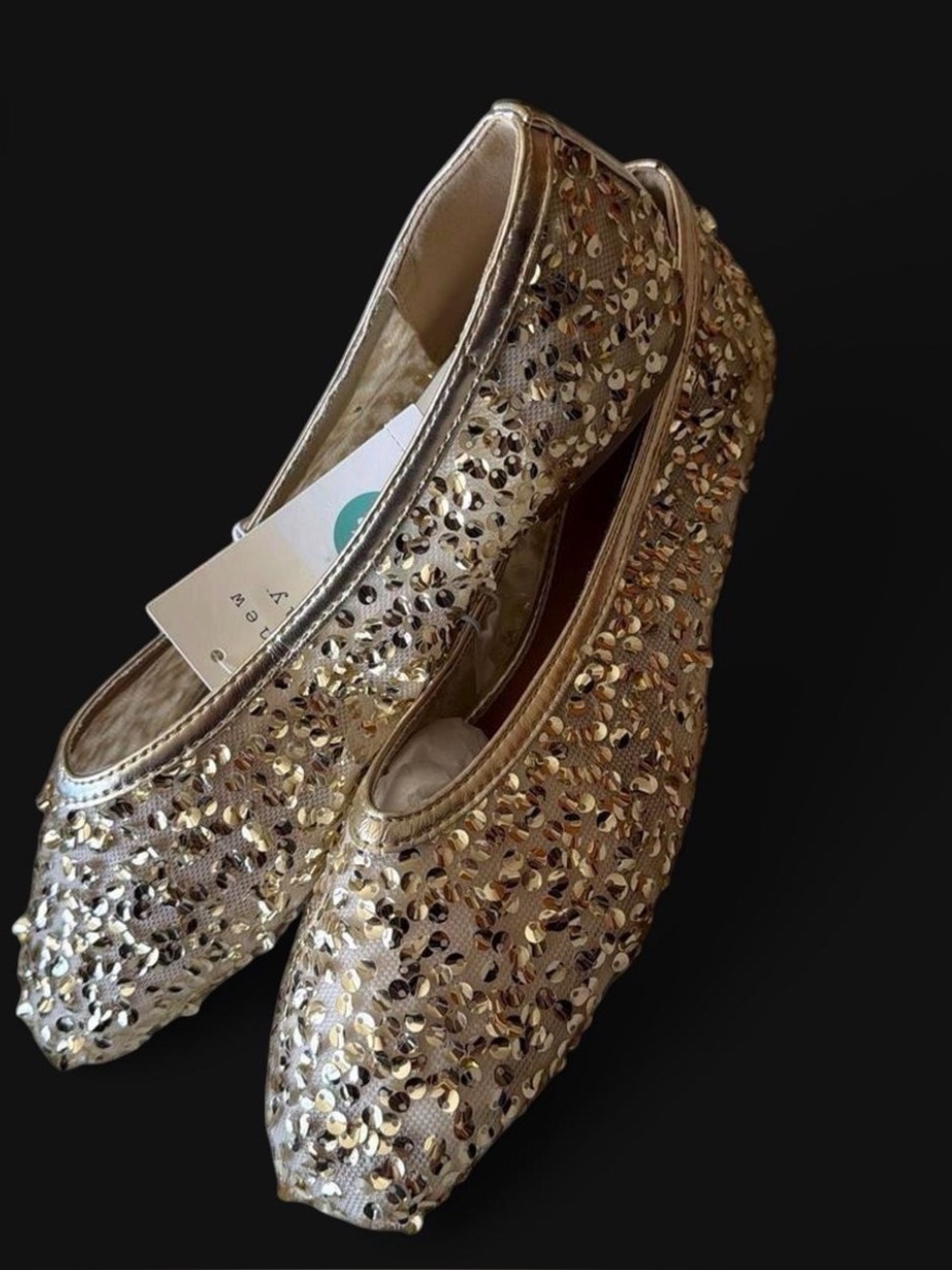 Women’s Ballet Flats by A New Day. Mesh w/Gold Sequin and memory foam. Size 9